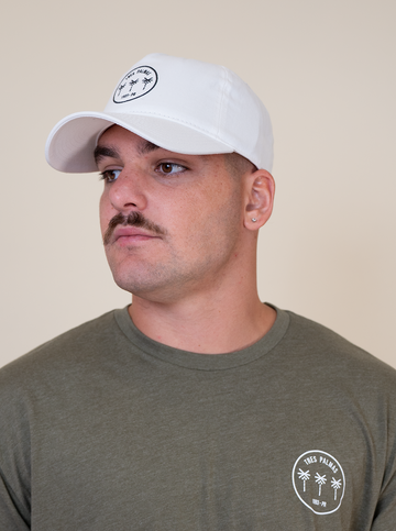 Tres Palmas Minimal | Snapback Hat (White)