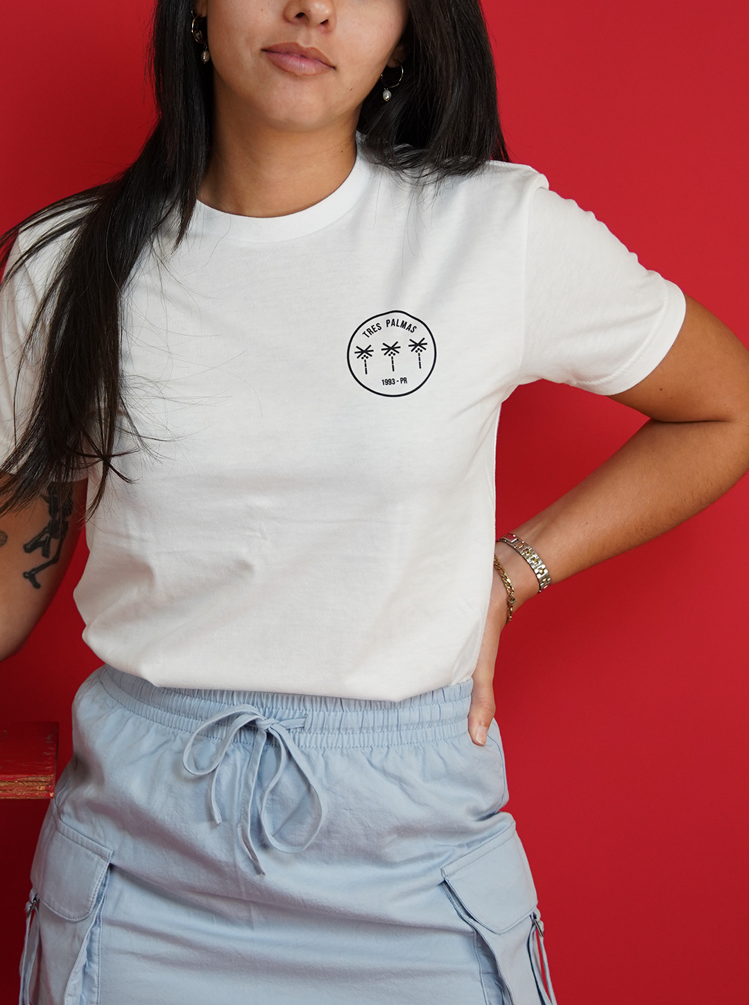 Tres Palmas Minimal SS Tshirt (White)