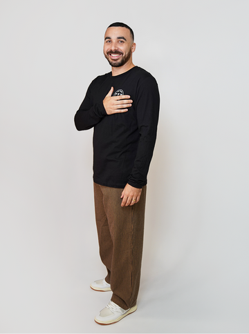 Tres Palmas Minimal Long Sleeve Tshirt (Black)