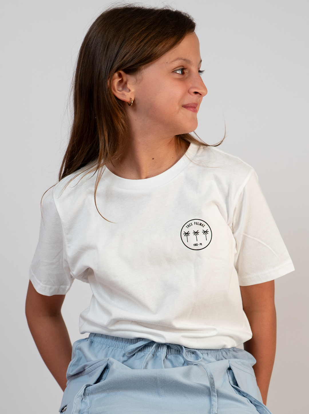 Tres Palmas Minimal | Kids SS Tshirt (White)