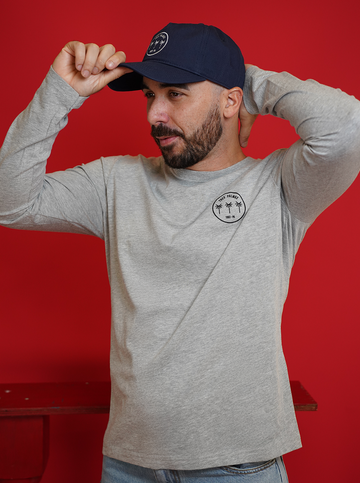 Tres Palmas Minimal Long Sleeve Tshirt (Heather Grey)