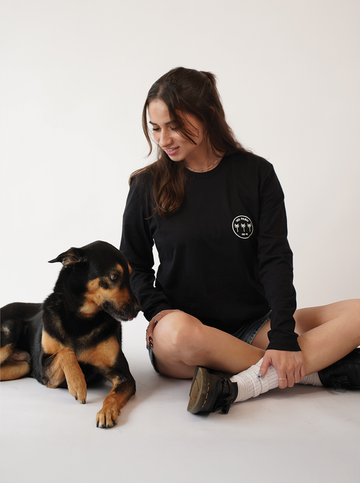 Tres Palmas Minimal Long Sleeve Tshirt (Black)