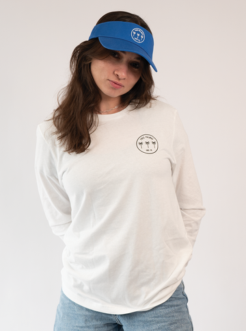 Tres Palmas Minimal Long Sleeve Tshirt (White)