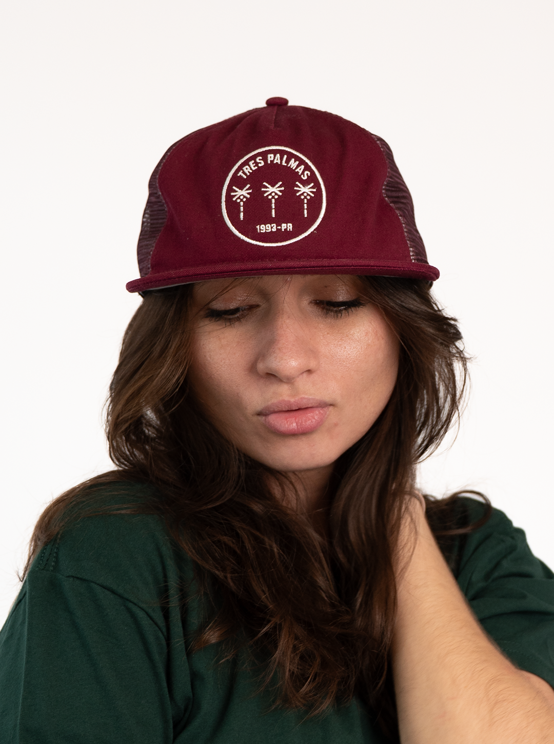 Tres Palmas Minimal |  Trucker Hat (Maroon)
