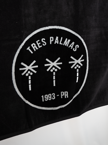 Tres Palmas Minimal | Beach Towel (Black)
